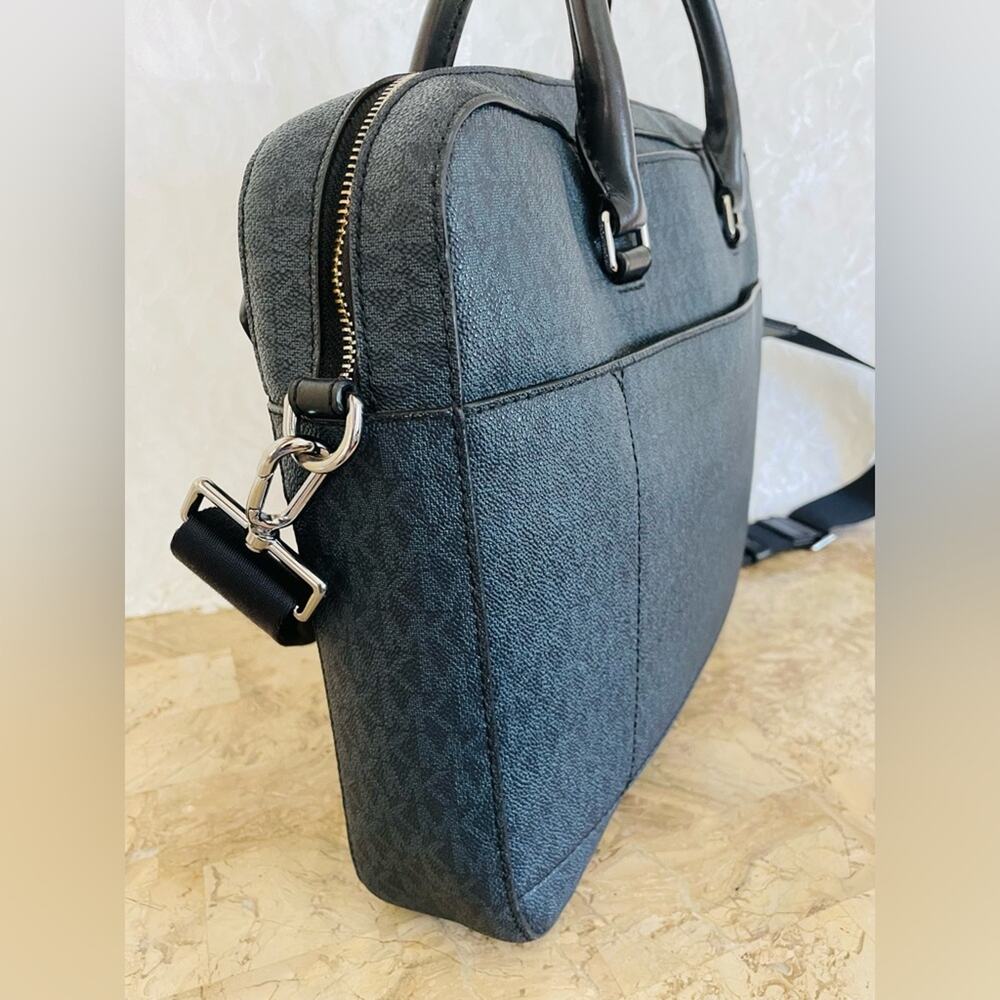 MICHAEL KORS Harrison blue/navy leather briefcass - Picture 4 of 9